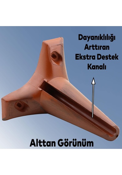 Aspen Lüks Mobilya Kanepe Sehpa Tv Ünitesi Koltuk Ayağı 15 Cm Kahverengi Ahşap Desenli Baza Ayak 4 Adet Beyaz - Çok Renkli