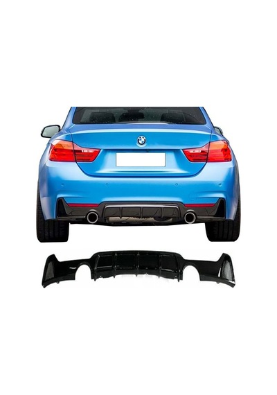 Bmw F32 Difüzör Difizör Plastik Parlak Siyah Sağ Sol Tek Çıkışlı 2013-2020 4 Serisi Arka-difizör-bodykit-ek
