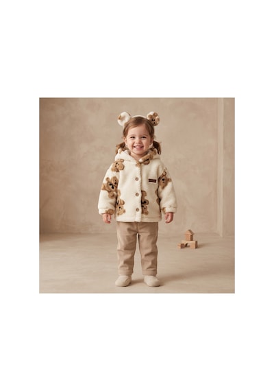 Deniva Kids Unisex Bebek & Çocuk Ayıcık Desenli Kulaklı Peluş Welsoft Hırka Düğmeli Ceket - Krem 18 - 24 Ay Deniva Kids Unisex Bebek & Çocuk Ayıcık Desenli Kulaklı Peluş Welsoft Hırka Düğmeli Ceket - Krem 18 - 24 Ay