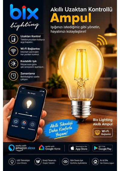 6w Daylight A+ Akıllı Ampul Wifi Uzaktan Kontrol Dim Edilebilir Alexa Google Uyumlu E27 Sarı Diğer
