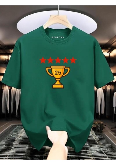 Şampiyonluk Baskılı Unisex Tişört Yeşil