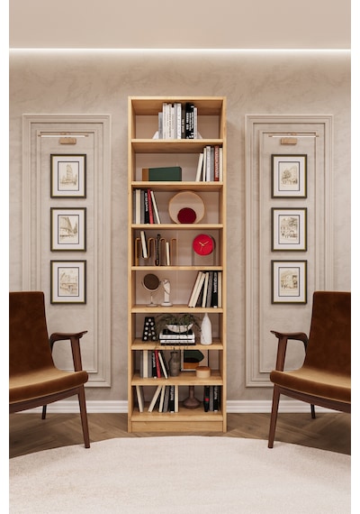 Asra Trend K-02 %100 MDF 60 cm 7 Raflı Kitaplık Safir Meşe Dekoratif Kütüphane Raf Ünitesi Asra Trend K-02 %100 MDF 60 cm 7 Raflı Kitaplık Safir Meşe Dekoratif Kütüphane Raf Ünitesi