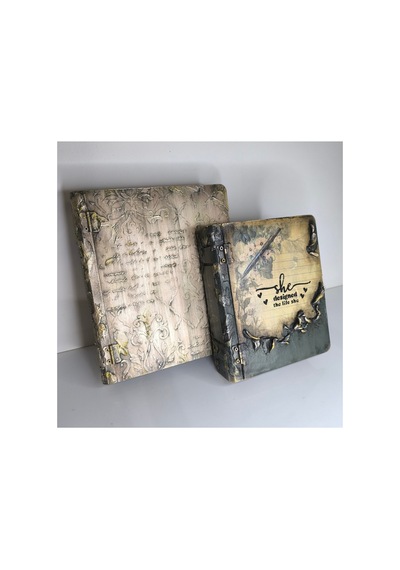 Kitap Kutu Seti 2'li Ev Dekorasyon Ürünleri Lüks Premium Dekor Bej - 885808287