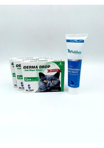 Kediler İçin Ensedamlası 3 Kutu +tüy Yumağı Önleyici Malt