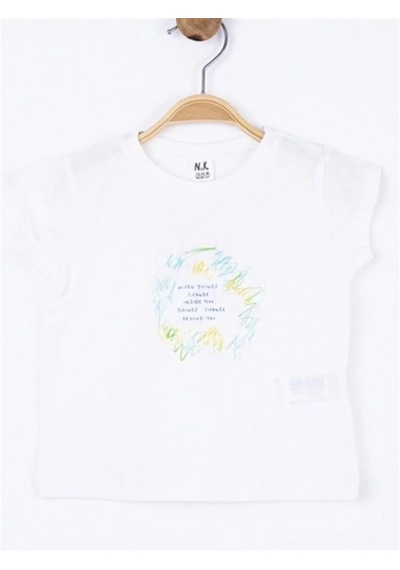 Nk Kids Kız Bebek Time Yazılı Pamuklu Tshirt-11896 Ekru