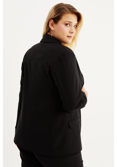 Myline Astarlı Blazer Ceket - Siyah