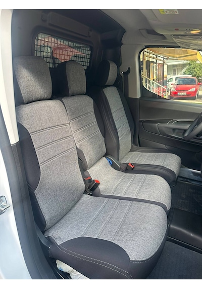Citroen Berlingo Panelvan Uyumlu Araca Özel Oto Koltuk Kılıfı 158556 Siyah-Gri
