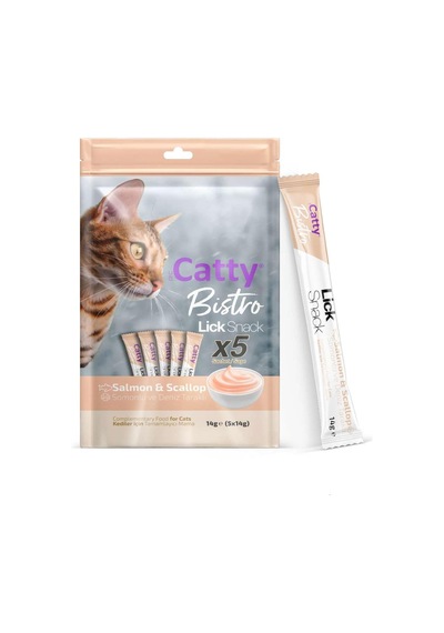 Catty Bistro Somonlu Ve Deniz Taraklı Yetişkin Kedi Krema Ödülü 5 X 14 Gr