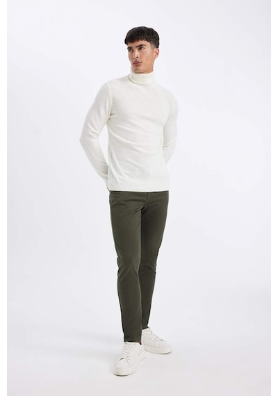 Defacto Chino Kanvas Pantolon Slim Fit Dar Kesim Pamuklu Esnek Dar Paça C9441AX24AUKH444 Haki Defacto Chino Kanvas Pantolon Slim Fit Dar Kesim Pamuklu Esnek Dar Paça C9441AX24AUKH444 Haki