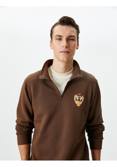 Koton Tazmanya Canavarı Sweatshirt Yarım Fermuarlı Lisanslı Baskılı Şardonlu Kahverengi 4wam70363mk Kahve Koton Tazmanya Canavarı Sweatshirt Yarım Fermuarlı Lisanslı Baskılı Şardonlu Kahverengi 4wam70363mk Kahve