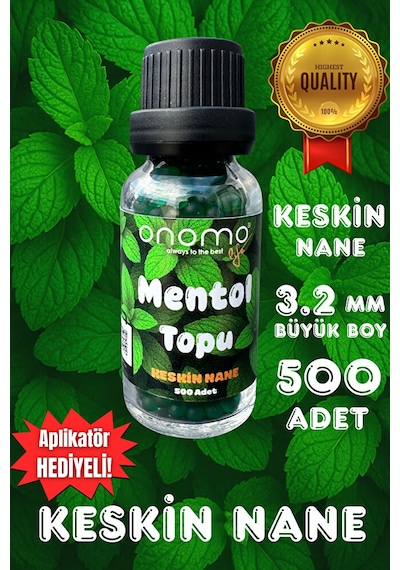 Premium Mentol Topu Keskin Nane Aroma Kapsülleri 500 Adet Yeşil