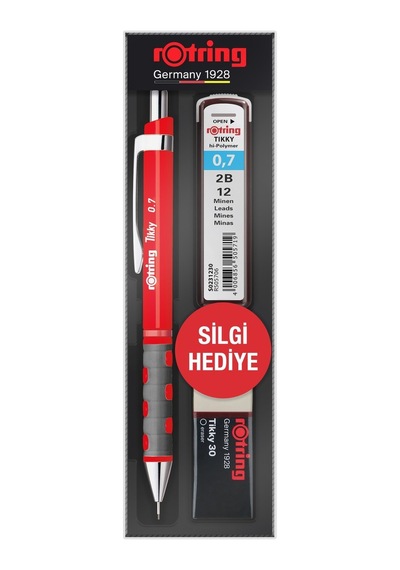 Rotring Okul Seti 0,7 Mm Kırmızı Versatil Kalem+min+silgi Ro-kk07-07k