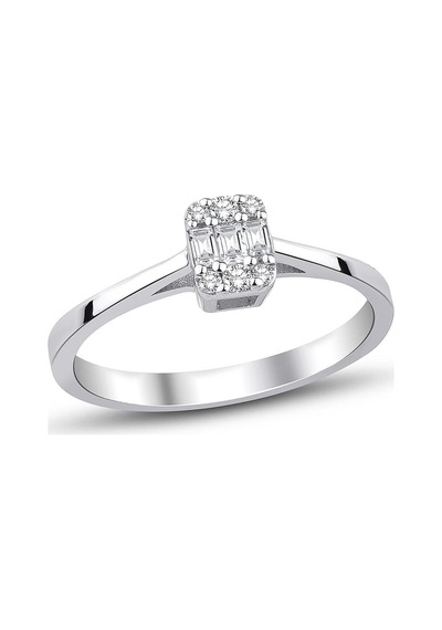 0.12 Karat Baget Pırlanta Yüzük G-h Vs/tektaş Görseli Beyaz