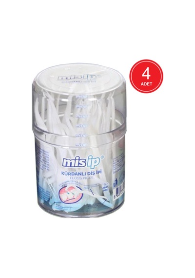 Mis İp Kürdanlı Diş İpi Silindir Kutu 50'li x 4 Paket