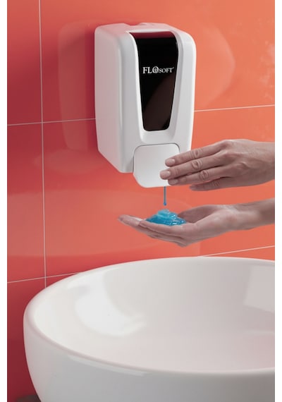 Flosoft F248 Manuel Gagalı Sıvı Sabun Dispenseri, 700 Ml Banyo Mutfak Duvara Monte Sabunluk Beyaz