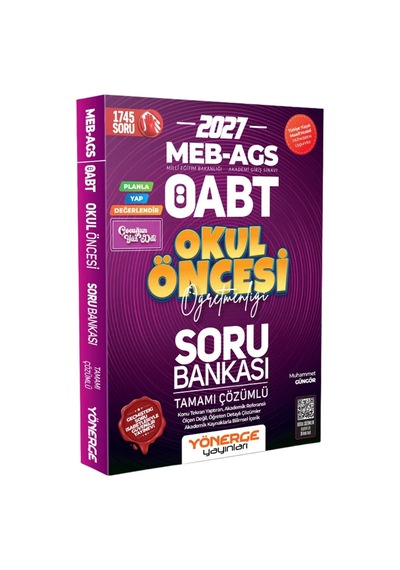 Yönerge Yayınları 2027 Öabt Okul Öncesi Öğretmenliği Planla-yap-değerlendir Soru Bankası Çözümlü - Muhammet Güngör