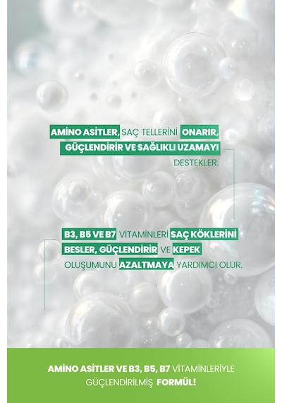 Derma Needs Kepek Karşıtı Şampuan 400 ML Arındırıcı B3 B5 B7 Vitaminli, Amino Asitli Sülfatsız