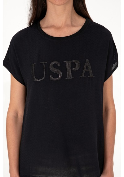 U.S. Polo Assn. Kadın Siyah Bisiklet Yaka Tişört 50300777-VR046