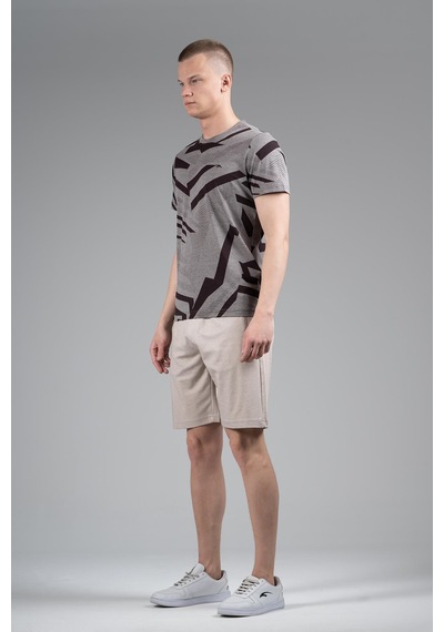Maraton Regular Erkek Bisiklet Yaka Kahverengi T-shirt Kahverengi