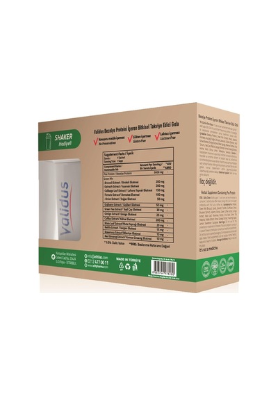 Validus Green Mix Bitkisel Protein Şase - Shaker Hediyeli