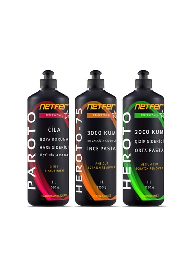 Netfer 3'lü İnce Orta Pasta Cila Set - 3x1 L