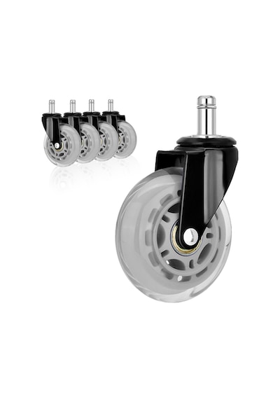 S-wheels Motion Silikon Oyuncu Koltuğu Tekeri 75mm - Gri Ofis Koltuk Tekeri Ultra Sessiz Sandalye Tekeri Gri