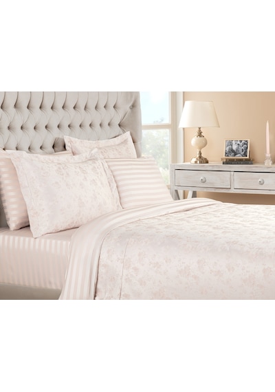 Madame Coco Eze King Size Jakarlı Saten Nevresim Takımı 1kntcc0631kıng Sıze-pudra Pudra