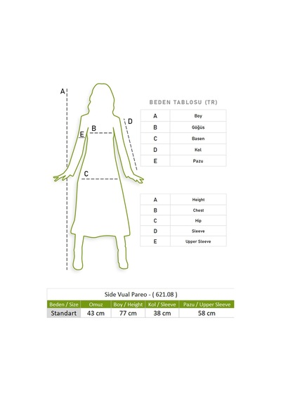 Eliş Şile Bezi Side Vual Yazlık Pareo Gri 6132 - Standart Gri