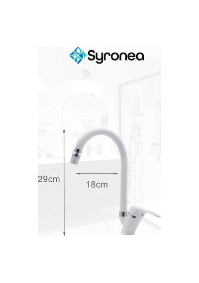 Beyaz Robot Tepe Yağmurlama Duş Set Banyo Mutfak Lavabo Batarya Musluk Seti Beyaz