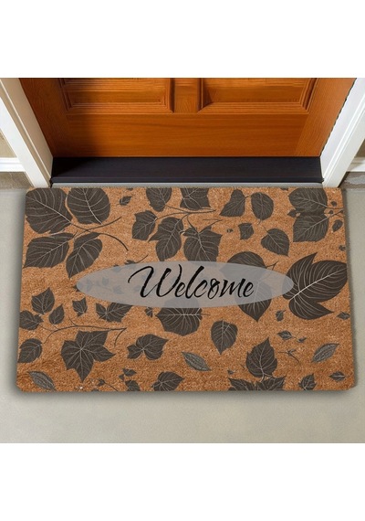 Valerine Life Ceviz Yaprakları Welcome Kapı Önü Paspası 45x70cm
