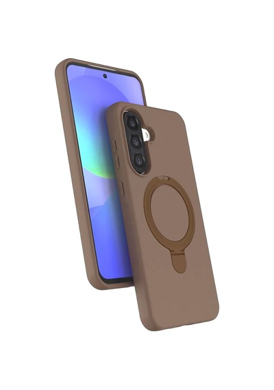 Samsung Galaxy A37 5g Regal Magsafe Standlı Kapak - Çöl Titanyum renkli