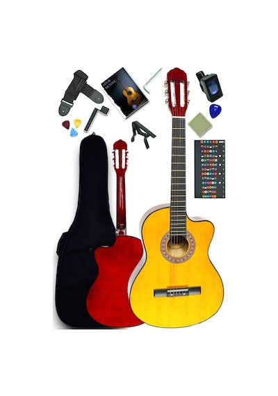 Cg-3901y Klasik Gitar 4/4 Sap Ayarlı Kesik Kasa Full Set