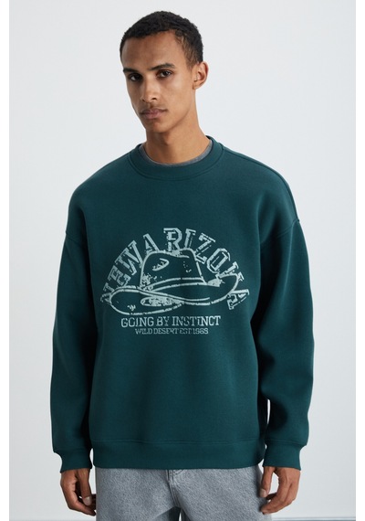 Grımelange Hat Erkek Yumuşacık Yeşil Sweatshirt Yeşil