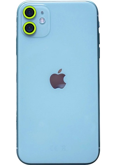 Mey İthalat Apple Uyumlu iPhone 11 Neon Fosforlu Kamera Lens - Yeşil