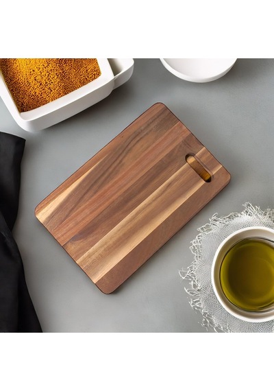 Ayrex Akasya Kesme Tahtası Antibakteriel Yıkanabilir Doğrama Tahtası Dikdörtgen 28x18cm Antibakteriyel Ve Yıkana Diğer