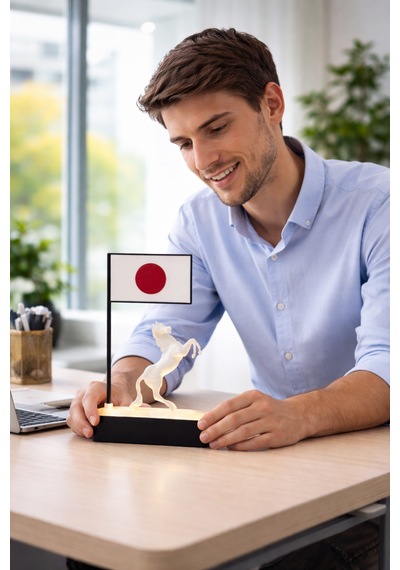 Japonya Bayrak Dekoru Kişiselleştirilebilir Led Tabanlı Masa Üstü Manifest Hediyelik Ofis Ev Dekoru 3d Baskı Özel Tasarım 100 Adet