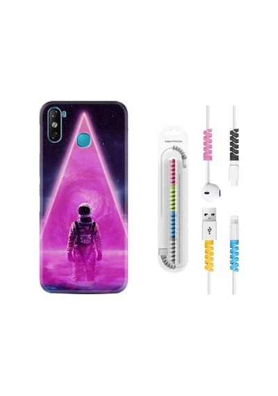 Infinix Smart 4 Kılıf Kablo Koruyuculu Astro Purple2 1907