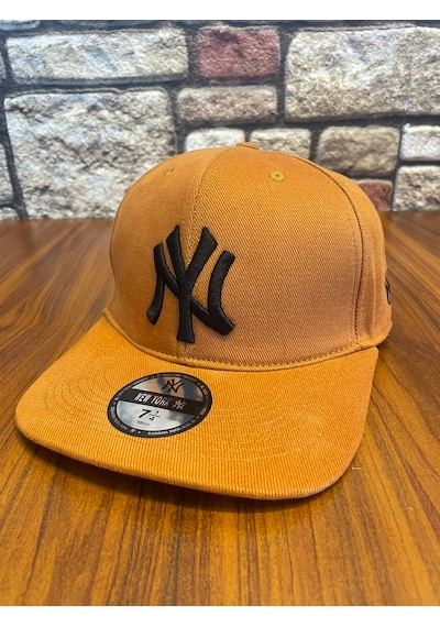 Hamze Ny Newyork Nakışlı Hiphop Snapback Rapper Drip Şapka Cap Taba