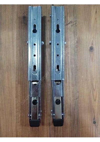 Mandallı Katlanabilir Masa Konsolu Çinko 1 Çift 30cm Gri