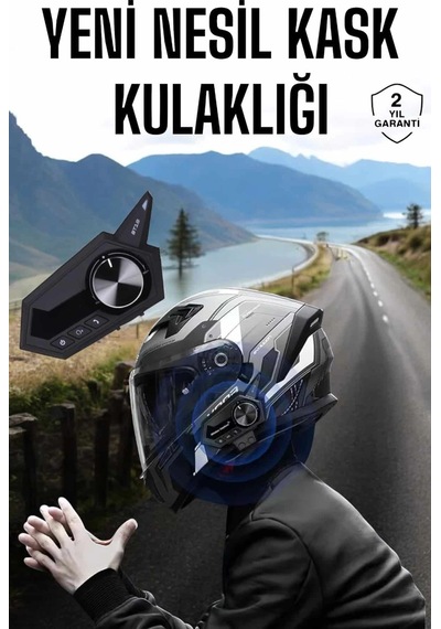 Hubrendy Tekno Intercom Kask Kulaklığı Anc Özelliği Yüksek Ses Kaliteli Bluetooth Kulaklık