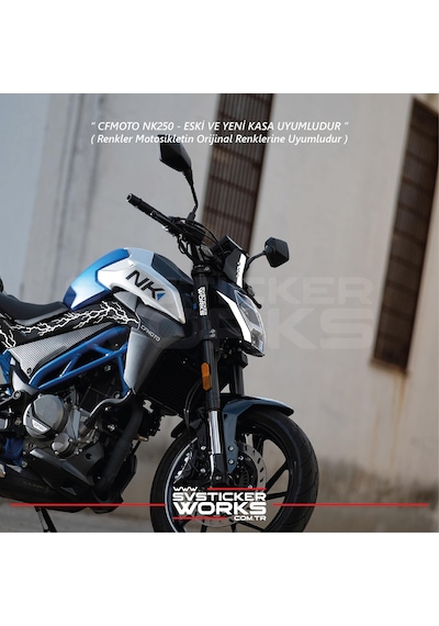 Cfmoto 250nk Siper Sticker Siperlik Tur Camı Sticker Nk Yazılı Etiket Beyaz