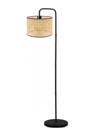 Suitable Metal Gövdeli Rattan Hasır Başlık Çok Amaçlı Lambader Salon Köşe Lambası Çok Renkli