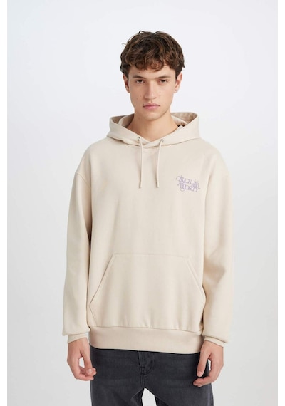 Defacto Rick And Morty Boxy Fit Kapüşonlu Baskılı Sweatshirt D6770ax25spbg702 Bej-bg702