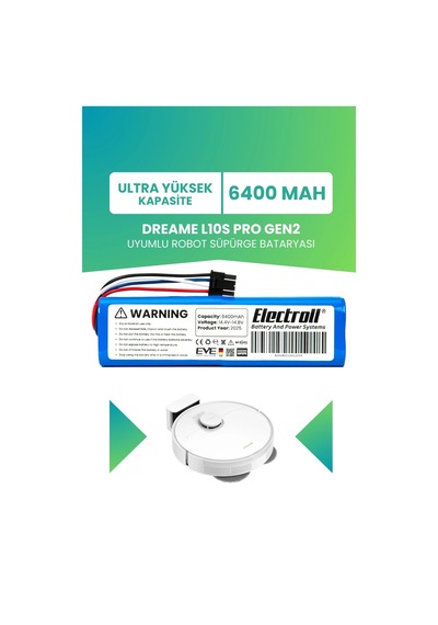 Dreame L10s Pro Gen2 Uyumlu Batarya 6400mah Robot Süpürge Bataryası Rll42sda