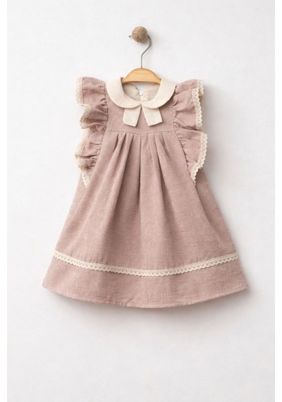 Baby Corner Bebe Yaka Kız Bebek Elbise Pembe
