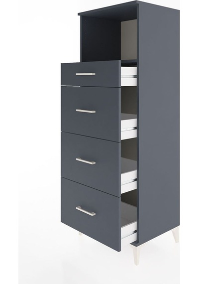 Hyperion Dolap Tek Raflı 4 Çekmeceli 60x44x163 Antrasit-antrasit Antrasit Hyperion Dolap Tek Raflı 4 Çekmeceli 60x44x163 Antrasit-antrasit Antrasit