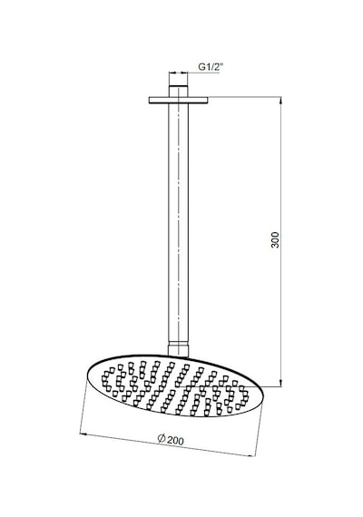 Gpd Ankastre Duş Başlığı Oval Slim Metal 20 Cm Siyah Ads18-s Siyah
