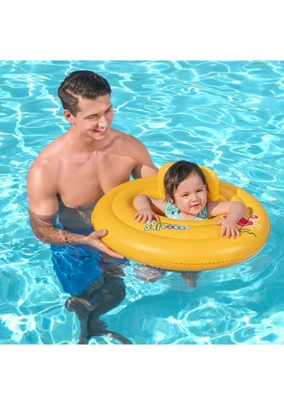 Swim Safe Step A Oturaklı Ayak Geçmeli Bebek Yüzme Simidi - 6 Ay - 18 Ay Beyaz
