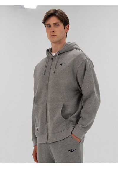 Everlast Heritage Champions Gri Unisex Full Zip Sweatshirt Koyu Gri Melanj