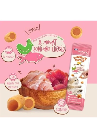 Yumuşak Çiğnenebilir Kedi Ödülü - Tavuk Ve Orkinos Aromalı